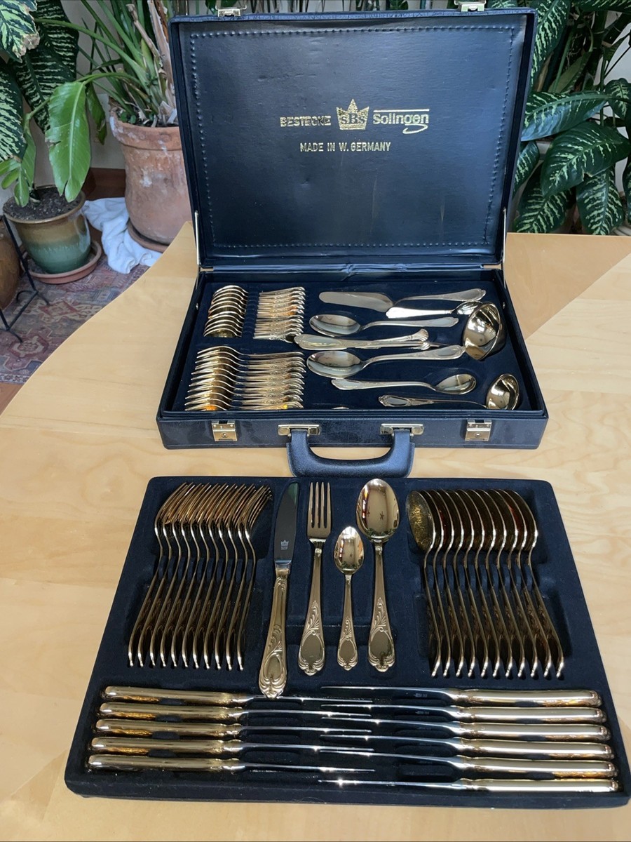 SBS-Bestecke Solingen 23/24 Gold Plated 71pc Flatwear Cutlery Set