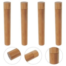 4PCS Bamboo Toothbrush Storage Holder - Empty Reusable Portable Toothbrush Case