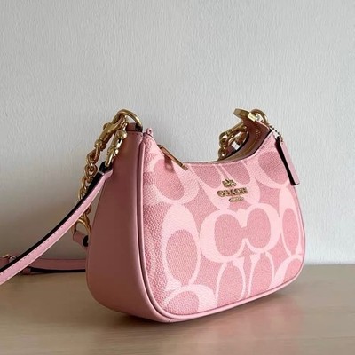 Coach Teri Shoulder Bag Signature Canvas CAL51 Powder Pink outlet NEW Fast Shipp