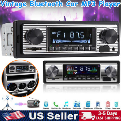 Vintage Bluetooth MP3 Player Car FM Radio USB Classic Stereo Audio Receiver AUX