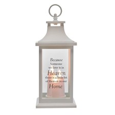 Image of White Graveside Lantern Thoughts Of You Heaven In Our Home Memorial Commemorate