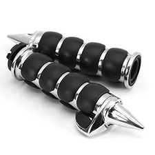 1 Pair Hand Grips Chrome Black-B with Throttle Assist 