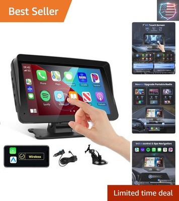 Portable Car Stereo Wireless Carplay Android Auto,7 Inch Touch Screen Car Rad...