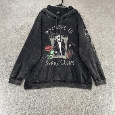 Nightmare Before Christmas Hoodie Womens 3XL Sandy Claws Jack Skellington Black