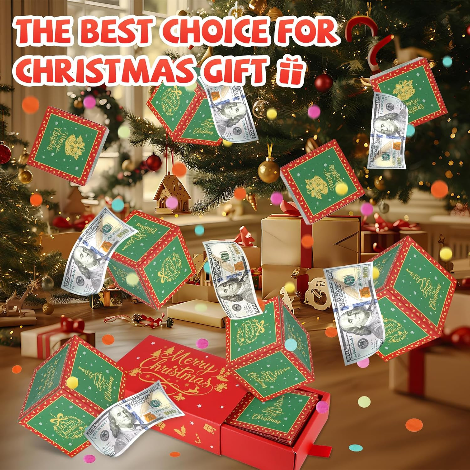 Christmas Surprise Gift Box Explosion for Money - DIY Pop Out Folding Bounce Ex