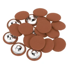 20Pcs Fabric Cloth Covered Button, 23mm 36L Metal Shank Buttons, Dark Orange