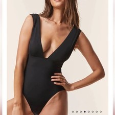 Andie Swim The Mykonos One Piece Swimsuit Black size L NWT