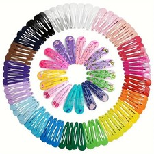 10/50Pcs Candy Color Snap Hair Clips No Slip Barrettes Baby Girls Pins