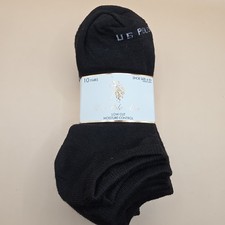10 Pair U.S. Polo Assn. Low Cut Women's 4-10 Moisture Control Socks Black