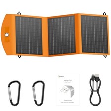 Solar Panels Portable Foldable Solar Charger with 5V USB-A and USB-C Fast 30W