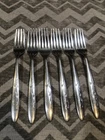 VINTAGE LOT 6 GORHAM CELESTE 7 1/2" STERLING SILVER FORKS 233 GRAMS