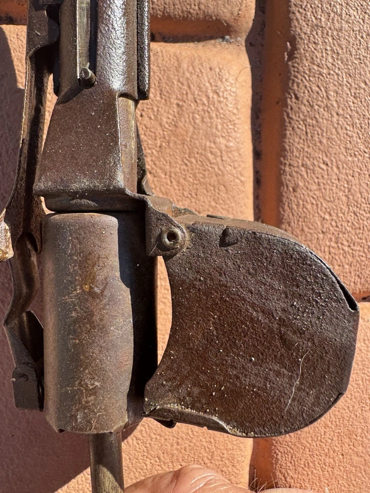 Antiguo bastón de hierro y madera pistola de casquillo bastón de carnaval multi disparo Foto 4 de 4