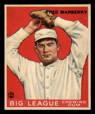 1933 Goudey #104 Fred Marberry Detroit Tigers NR-MINT (minor paper loss on back)