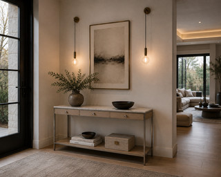 Andrew Martin Chester hall console table marble top with drawers rrp £1695 B