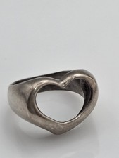 VINTAGE STERLING SILVER 925 OPEN HEART RING SIZE 7 Handmade