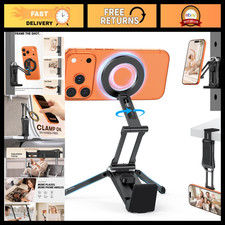 Magnetic Phone Tripod for MagSafe - 360 Pivot, Adjustable Clamp Stand