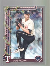 2025 Topps Holiday - Jacob deGrom #H196 Holiday Silver Glitter - Rangers
