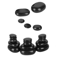 20Pcs/Set Hot Spa Black Basalt Oval Shape Stone Essential Oil Pedicure Massa HG5
