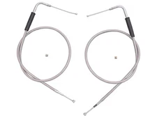30-1/2 inch Stainless Steel Throttle and Idle Cable Set fits Harley Davidson