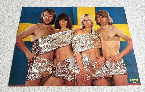 ABBA 1975 KISS Swedish Poster Music Magazine 1970s Vintage Rare