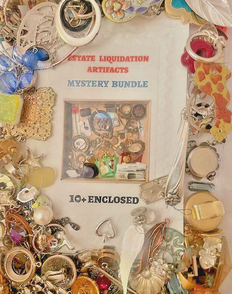 Estate Finds-Mixed smalls: Jewelry, Coins, Stamps, Watch, 10+vintage - lot CBD9