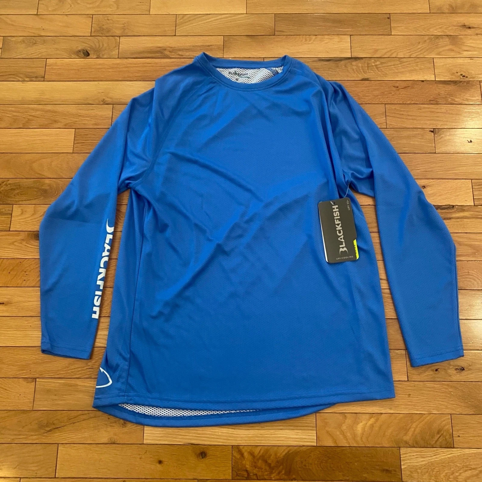 Blackfish Guide LS CB Blue Performance Fishing Shirt Mens Medium UPF 50+ New