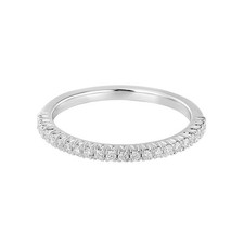 14K White Gold Round Natural Diamond Wedding Band MZ11447