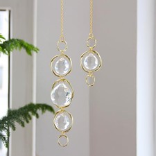 Crystal Suncatchers for Windows Hanging, 2Pcs Garden Sun Catcher Crystal Prism