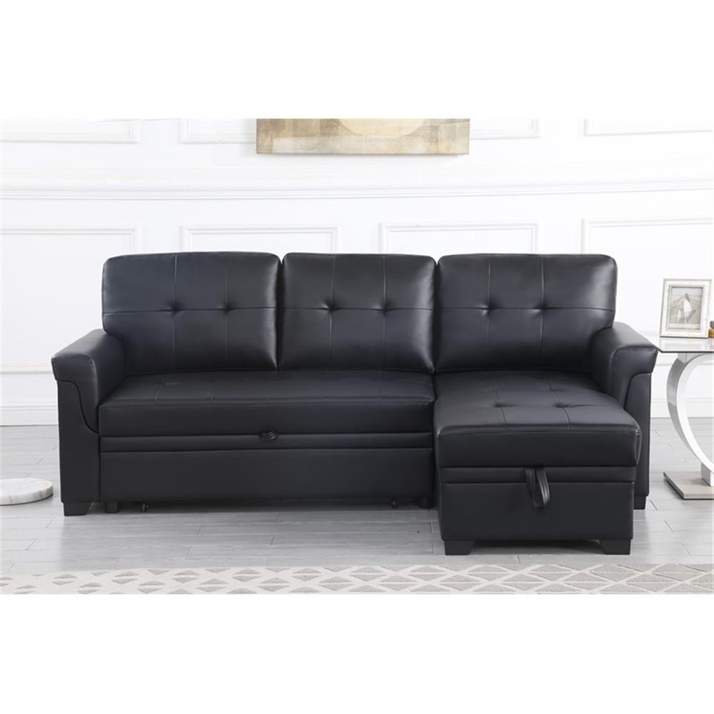Home Square 2-Piece Set with Sleeper Sofa and Coffee Table in Brown & Black