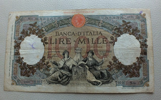 REGNO D'ITALIA VITT.EMANUELE III 1000 LIRE REGINE MARE (FASCIO)ROMA.1942 RARA
