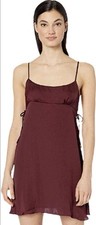 Intimately Free People Smooth Sailin' Mini Slip Dress Burgundy Garnet Size Large