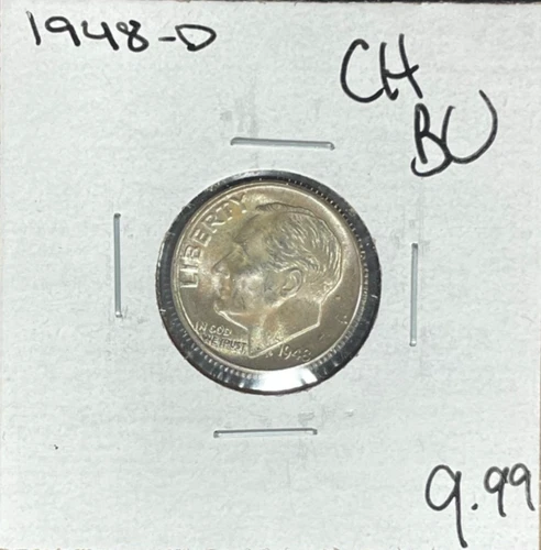 1948-D ROOSEVELT SILVER DIME ~ CH/BU ~BEAUTIFUL COIN~