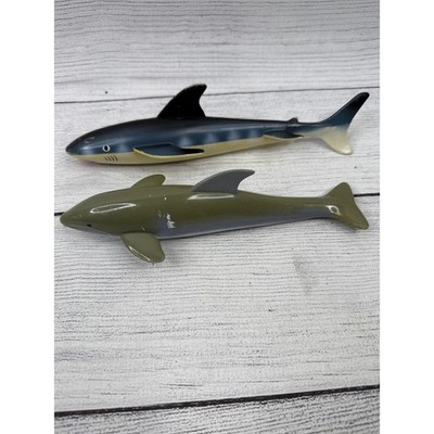 Vintage 1997/1999 Safari Ltd Shark & Neptune Shark Diving Pool Toy Figures