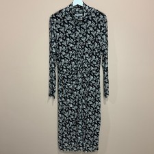 12 Thompson Floral Ruched Mock Neck Midi Dress