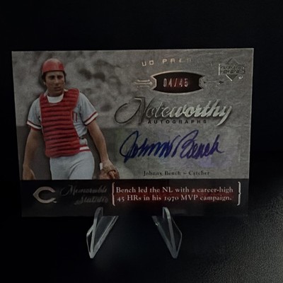 2007 Upper Deck Premier Johnny Bench Noteworthy Autograph #'d /45 NW-JB Reds