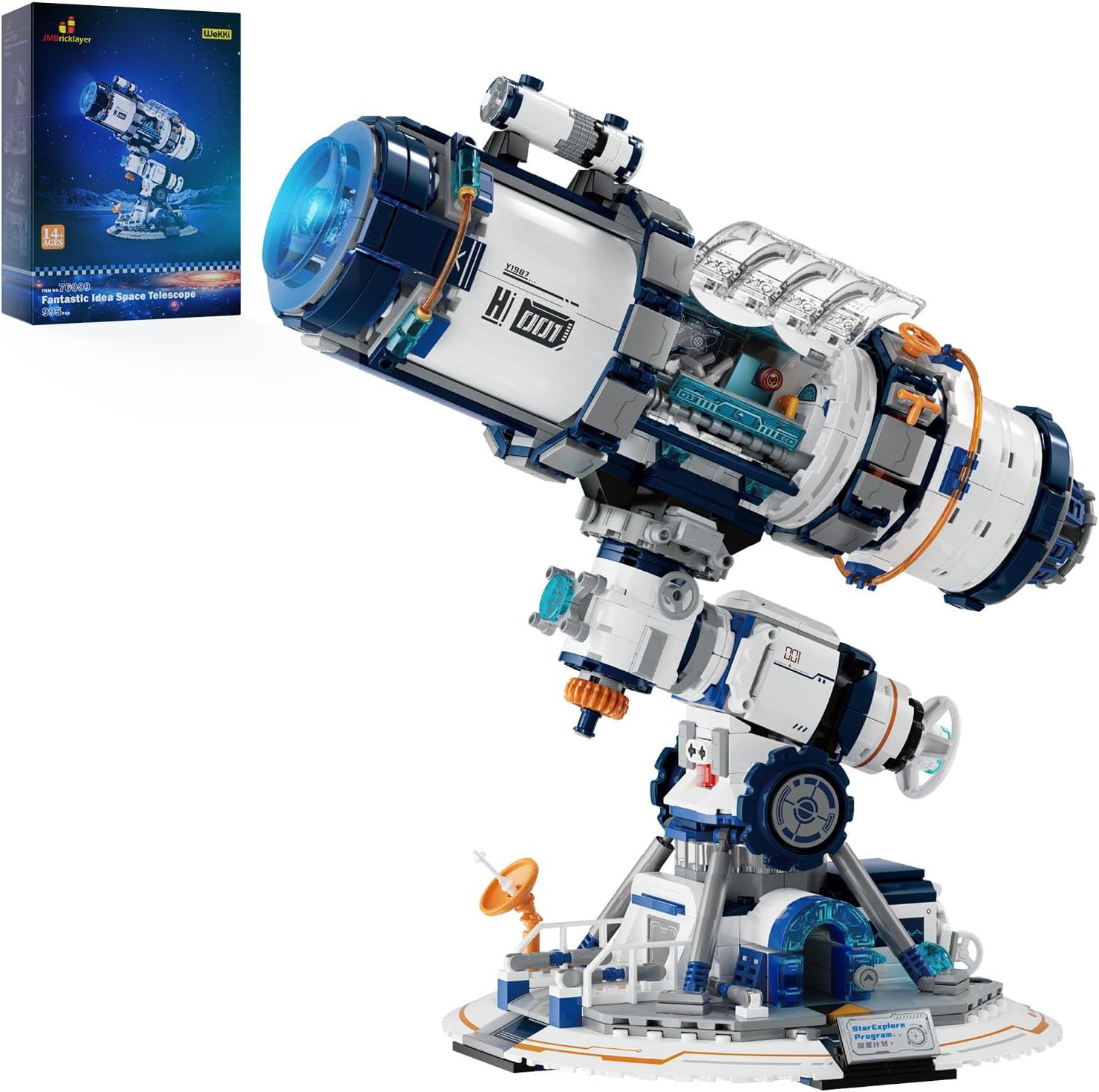 JMBricklayer Space Telescope Building Sets for Adults, Cool Planet Blue