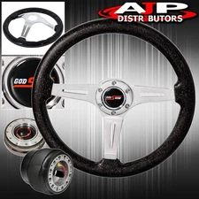 Hub For 86-98 Rx7 + Metallic Black Steering Wheel + Gunmetal Quick Release