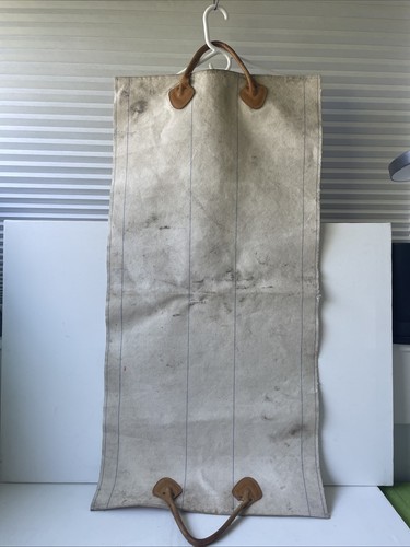 Vintage LL Bean Canvas Leather Firewood Wood Log Carrier Carry Tote As Is
