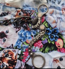 chain bit with floral engraved decorative shanks and chain mouthpiece