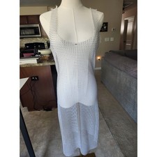 Rhinestone Mesh Sleeveless Dress Cover Up Party Club Festival Rave