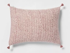 Threshold 100% Cotton Matelasse Purple & Cream Swirl Design Standard Pillow Sham