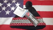 kids fleece hat beanie cap tassel black NEW made USA