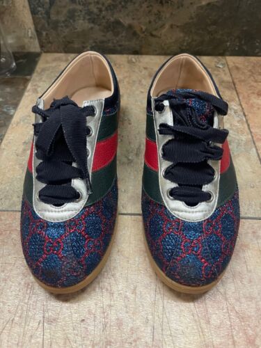 Gucci Falacer GG Monogram Sneakers Web Blue Red L… - image 1