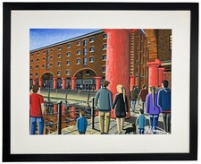 Liverpool, Royal Albert, Framed Dock Landmark Cityscape Art Print. 20" x 16"