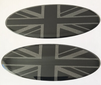 3x Ford Transit Custom Mk7/8 Aufkleber-Set In Carbon & Union Jack - Glänzend, Für Front & Heck