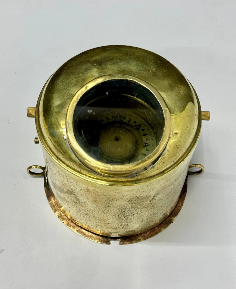 Vintage Brass Metal BERGEN NAUTIK Ship Compass – Made in Norway Foto 3 de 4