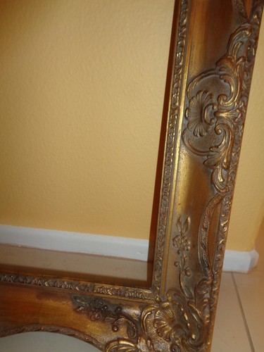 Vintage Large Ornate Gold Carved Picture Frame Gesso - Picture 5 of 6