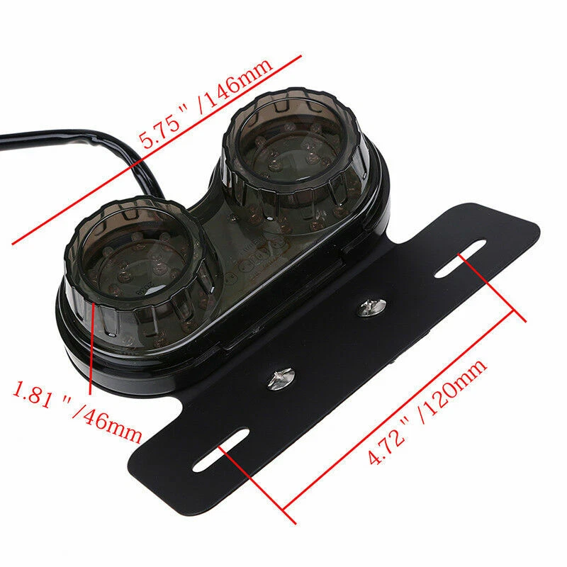 Luz LED doble cola integrada señal de giro freno matrícula motocicleta Foto 2 de 4