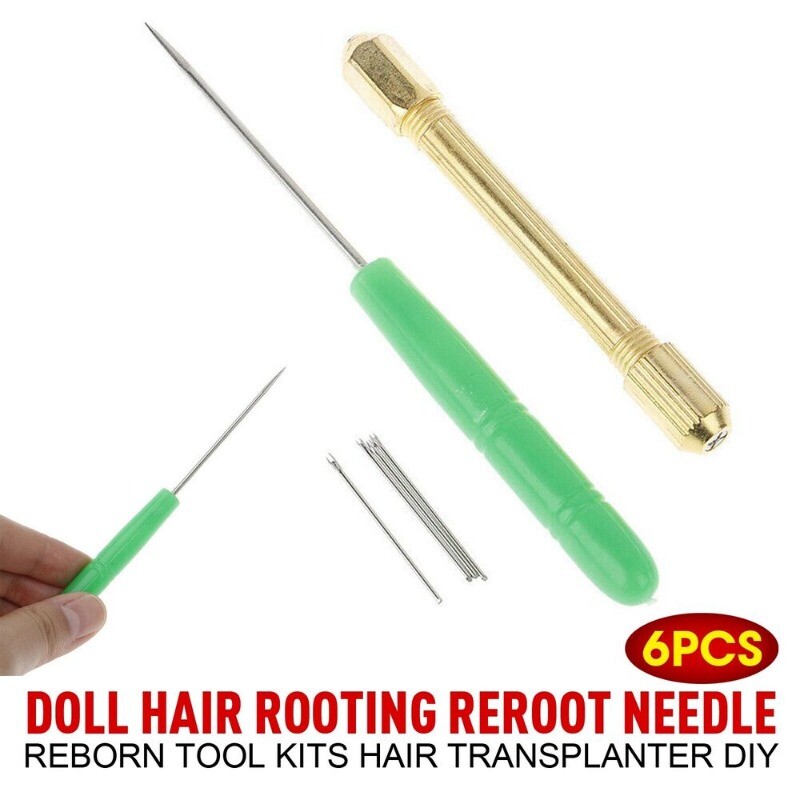 6PCS Doll Hair Rooting Reroot Needle Reborn Tool Kits Hair Transplanter