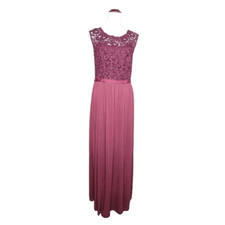 Davids Bridal Lace Top Formal Dress Gown Wine Burgundy 14